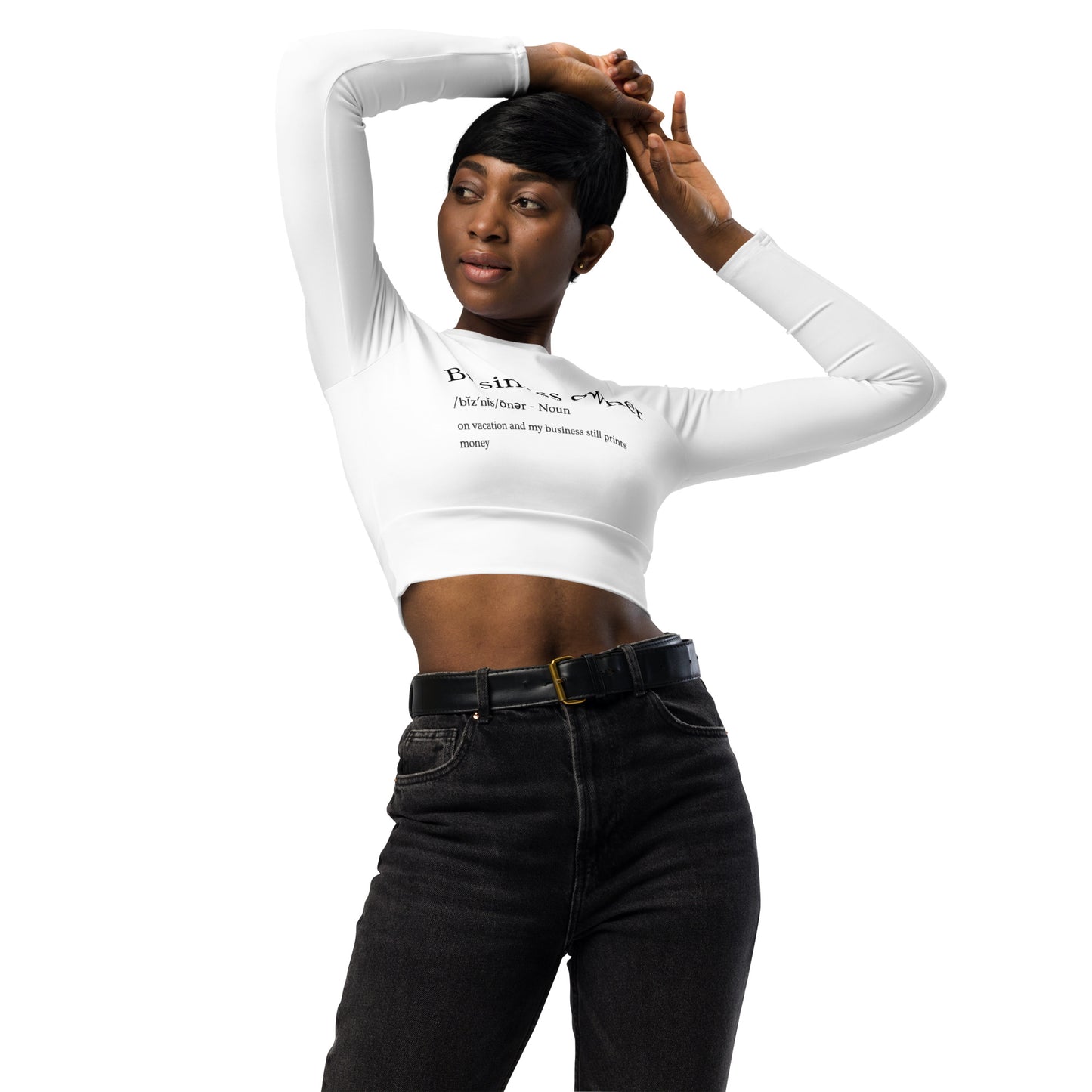 Business owner performance crop top