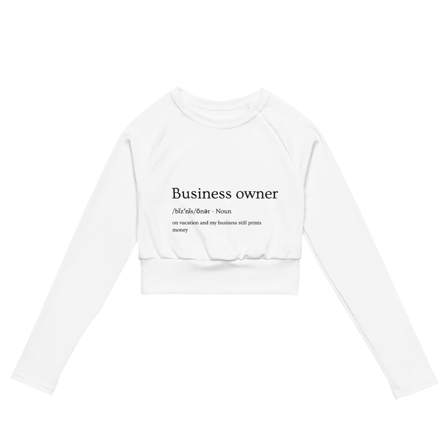 Business owner performance crop top