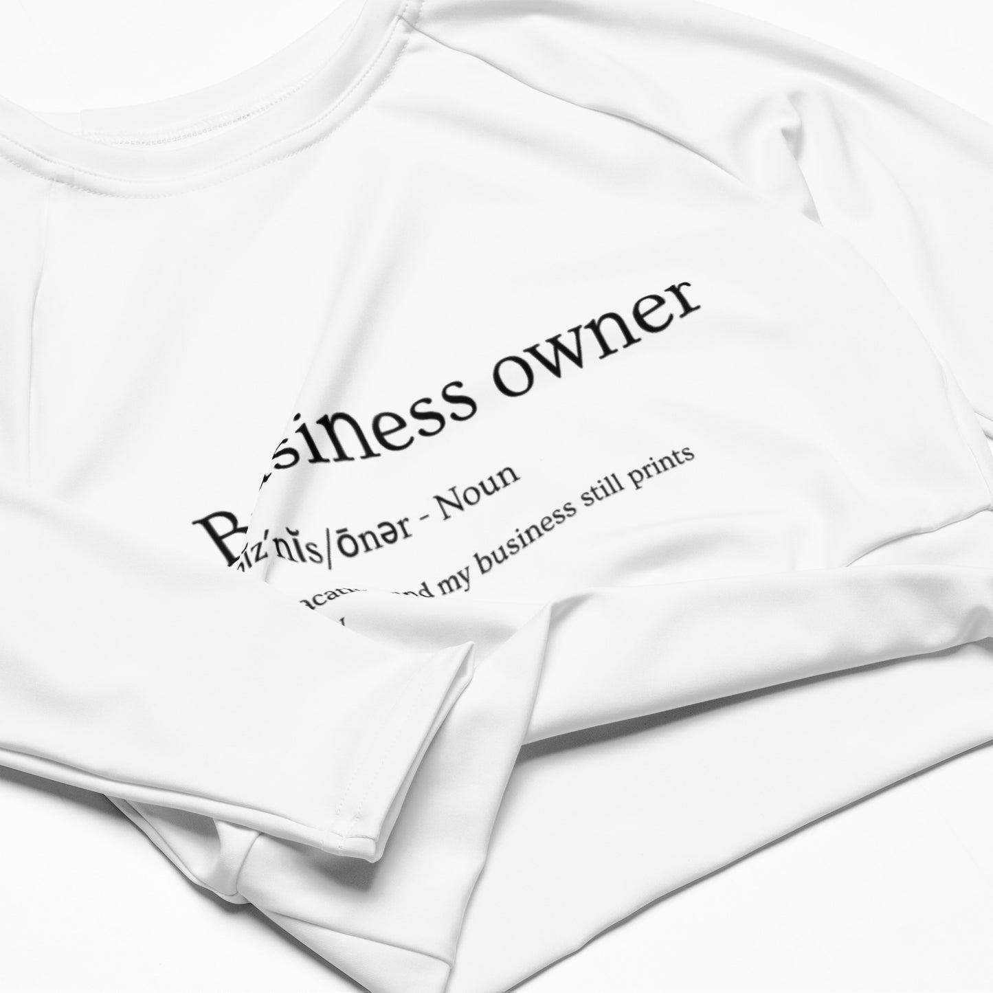 Business owner performance crop top